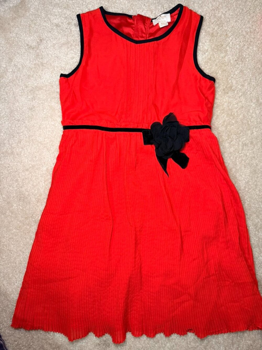 Kate Spade Girls Red Pleated Dress 14Y NWOT